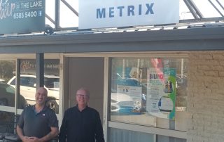 James Bisson with Ian Bergman at Lake Cathie Balance Metrix premises 14.7.26